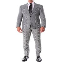 1930s Fashion Tweed Herringbone Pattern Men's Suit - Gray