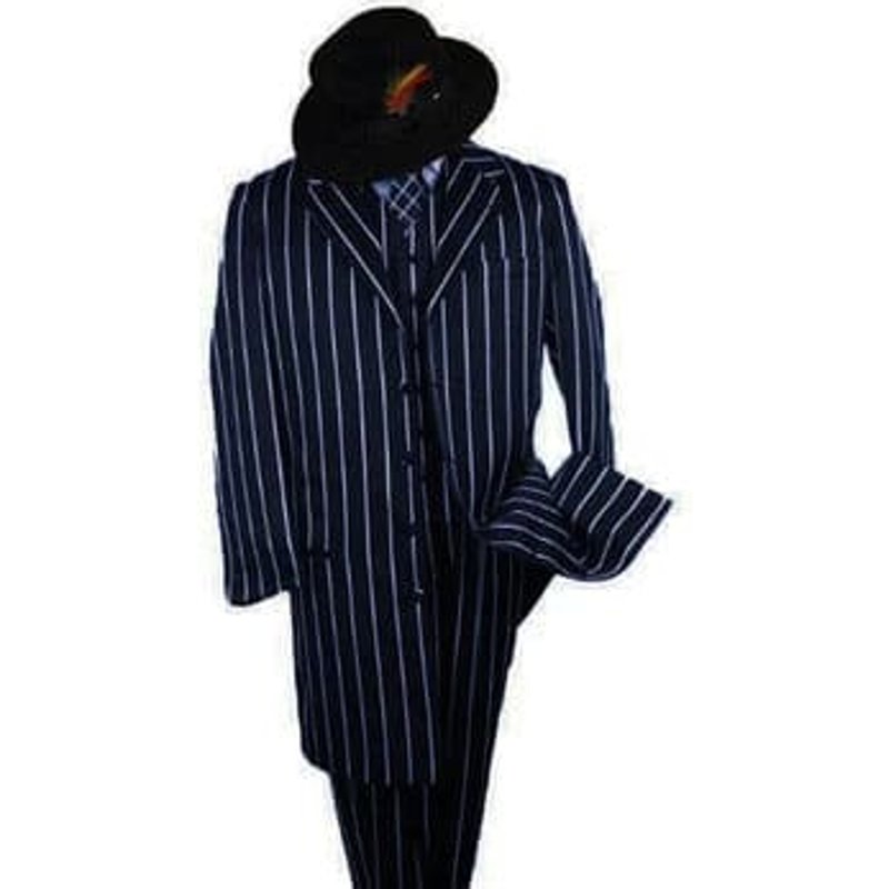 Costume de gangster pour hommes Alberto Nardoni en rayures noires et blanches — Costumes et vestons pour hommes