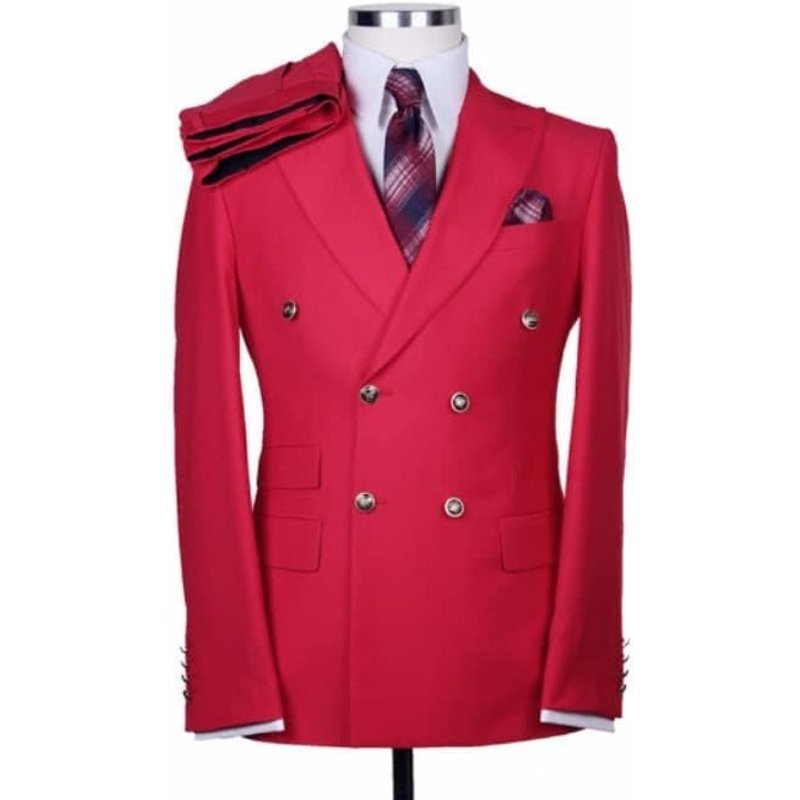 Alberto Nardoni Men's Double Breasted Blazer - Red Sport Coat — Mens Suits & Blazers