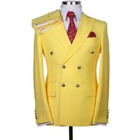 Homme double blazer au sein - jaune double baigné en manteau de sport — Costumes et vestons pour hommes