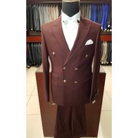 Slim Fit Double Breasted Suit for Men - 100% Wool — Mens Suits & Blazers