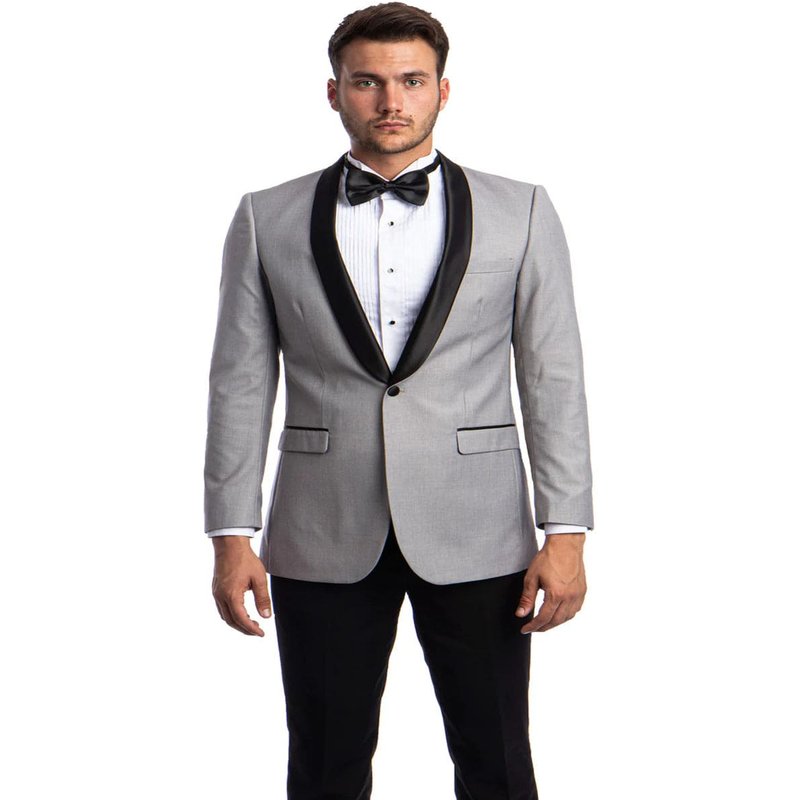 Tuxedo gris ajusté à 1 bouton pour homme Alberto Nardoni — Costumes et vestons pour hommes