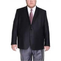 Costume noir pour homme, coupe portly avec pantalons plissés