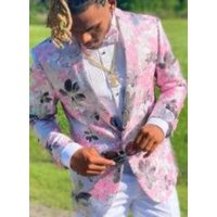 Tuxedo Masculin Rose à Motif Paisley — Costumes et vestons pour hommes