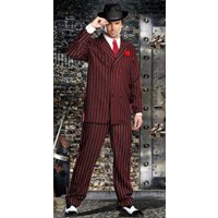 Black Red Pinstripe Suit