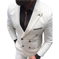 White Suit with Black Pinstripe - 1920s 1940s Dress Suit