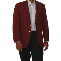 Alberto Nardoni Men's Two-Button Blazer Jacket in Burgundy — Mens Suits & Blazers
