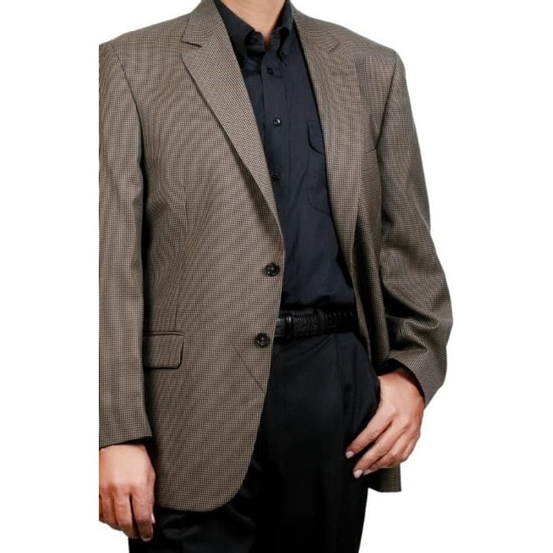 Alberto Nardoni Men's Two-Button Blazer in Mini Checker — Mens Suits & Blazers