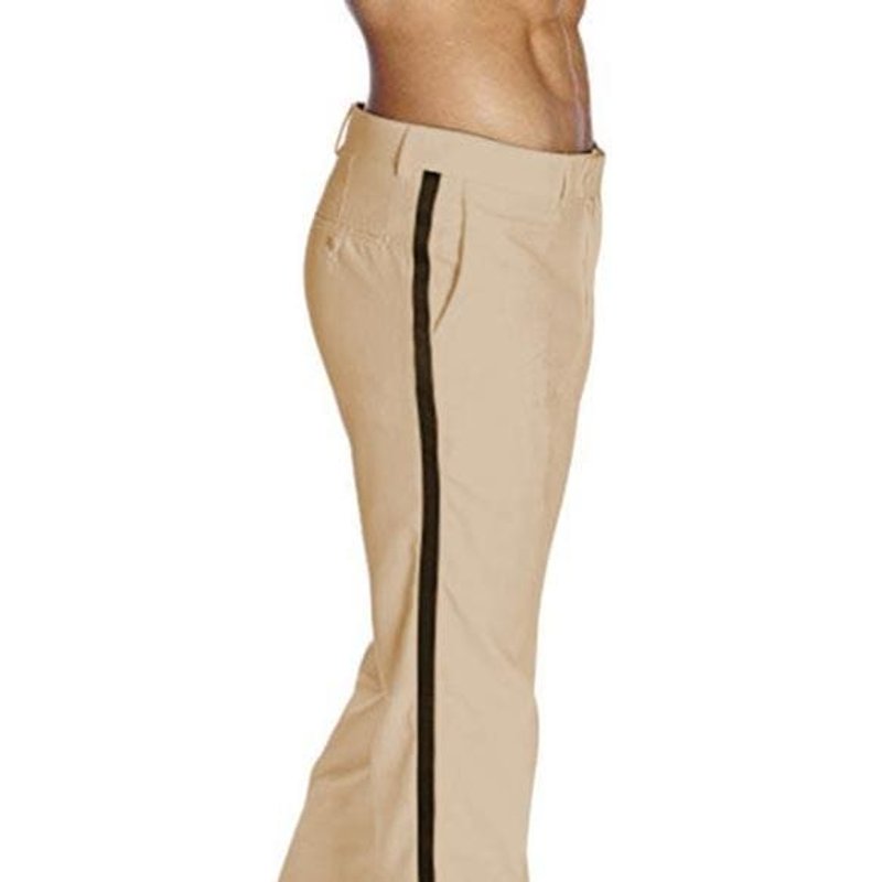 Pantalon de Costume Rayé pour Homme en Beige — Accessoires de mode