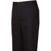 Pantalon de Costume Noir à Rayures pour Homme - Style Plat