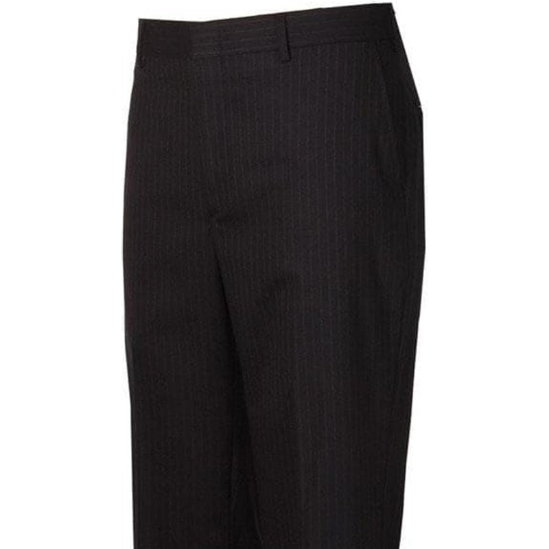 Pantalon de Costume Noir à Rayures pour Homme - Style Plat — Accessoires de mode