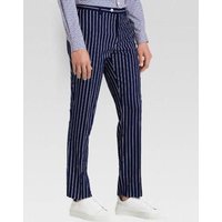 Pantalon bleu épingle bleu marine - Pantalons rayés - Coupe mince