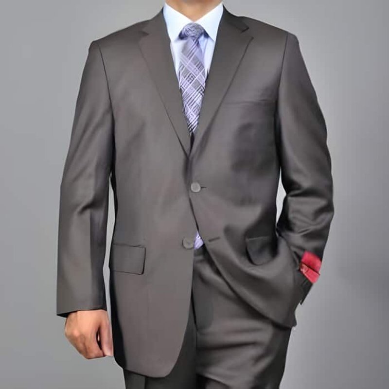 Mens Brown Wool Suit with 2-Button Closure — Mens Suits & Blazers