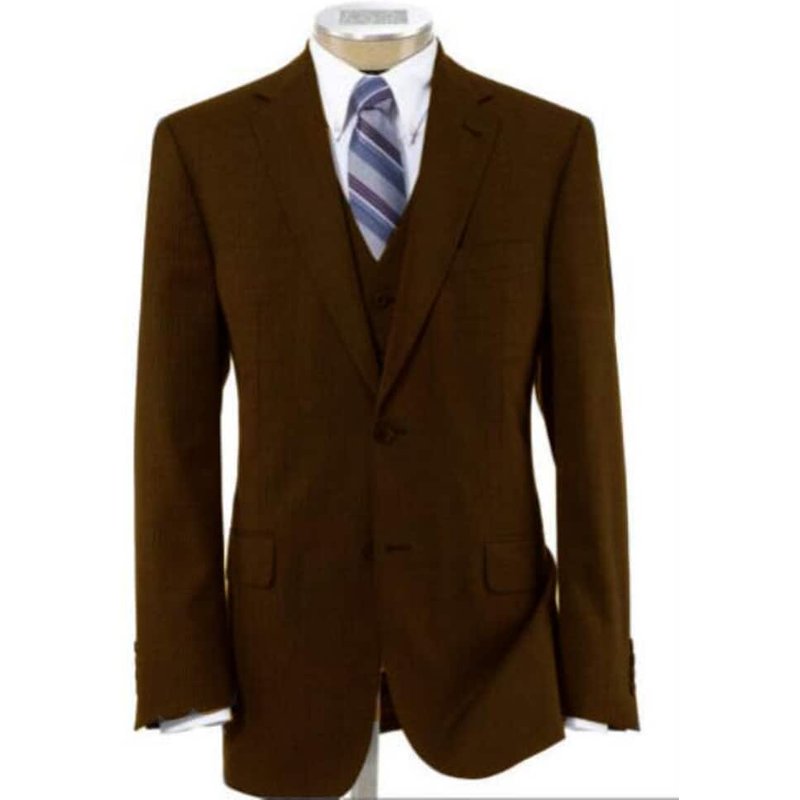 Mens Brown Wool Suit - AlbertoNardoniStore — Mens Suits & Blazers