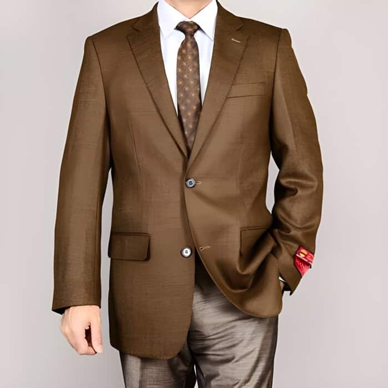 Men's Brown Wool Suit with 2-Button Sport Coat — Mens Suits & Blazers