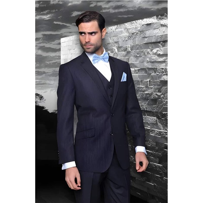 Robe en laine bleue pour hommes - n'importe quelle marque de style — Costumes et vestons pour hommes