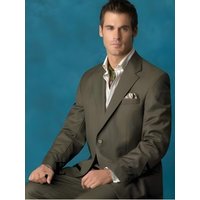 Mens Green Wool Suit - 3 Button Single Breasted — Mens Suits & Blazers