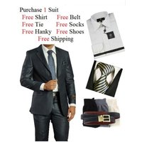 Alberto Nardoni Men's 2 Piece Dark Navy Suit with Dress Shirt