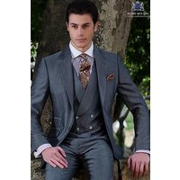 Costume Gris à Revers Large pour Hommes