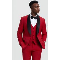 Father and Son Matching Red Tuxedo Suits — Mens Suits & Blazers