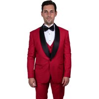 Father and Son Matching Red Tuxedo Suits — Mens Suits & Blazers