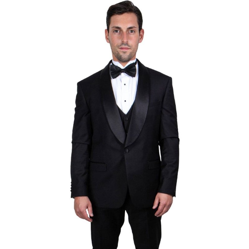 Costumes assortis père et fils - Tuxedo noir — Costumes et vestons pour hommes