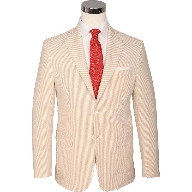 Blazer Seersucker Tan pour Hommes — Costumes et vestons pour hommes