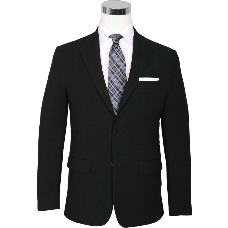 Blazer Seersucker Alberto Nardoni - Manteau Sport Noir — Costumes et vestons pour hommes