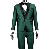 Tuxedo Veste à Col Châle 1 Bouton pour Hommes en Vert Émeraude