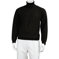AlbertoNardoniStore Black Solid Pattern Sweater for Men