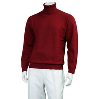 AlbertoNardoniStore Men's Long Sleeve Burgundy Sweater
