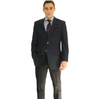 Veste de costume pour hommes à 2 boutons en bleu marine - Alberto Nardoni Store — Costumes et vestons pour hommes