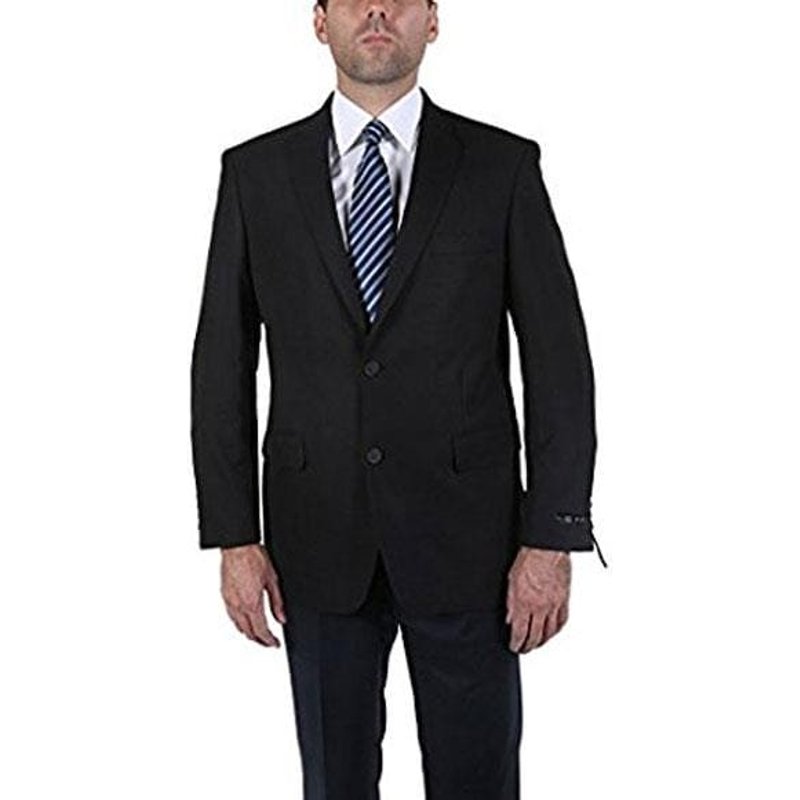 Blazer noir à 2 boutons à boutonnage simple d'Alberto Nardoni Store — Costumes et vestons pour hommes