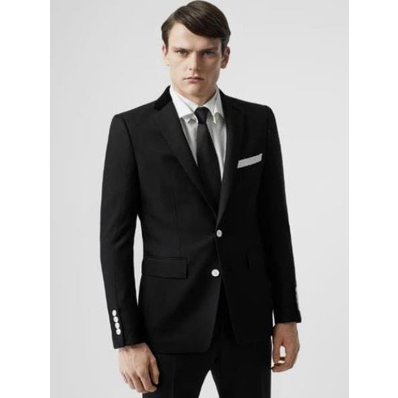 Alberto Nardoni Men's Black Blazer with White Buttons — Mens Suits & Blazers