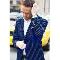 Blazer pour hommes Alberto Nardoni en bleu marine et blanc audacieux — Costumes et vestons pour hommes