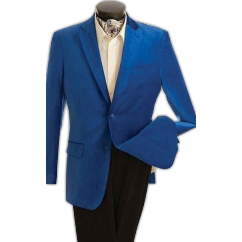 Alberto Nardoni Store Royal Blue 2 Button Velvet Blazer — Mens Suits & Blazers