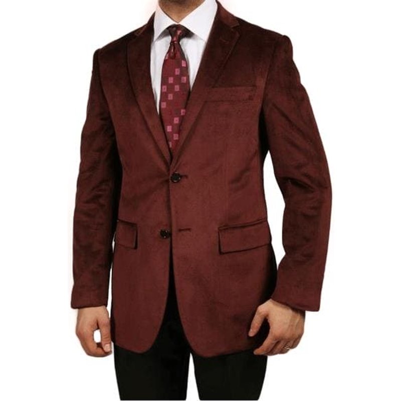 Blazer en Velours Bourgogne à Deux Boutons d'Alberto Nardoni Store