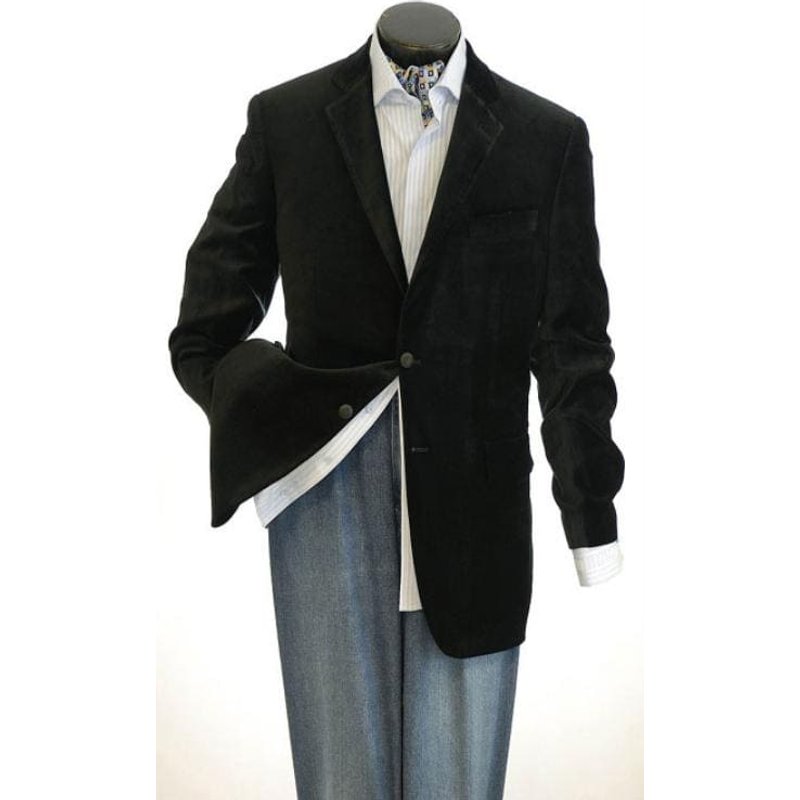 Alberto Nardoni Black Velvet Blazer for Men — Mens Suits & Blazers