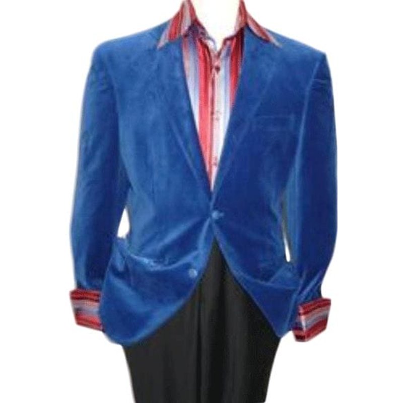 Royal Blue Velvet Blazer for Men — Mens Suits & Blazers