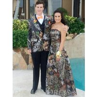 Tuxedo Vert Armée avec Motif Camouflage - Olive Bicolore — Costumes et vestons pour hommes