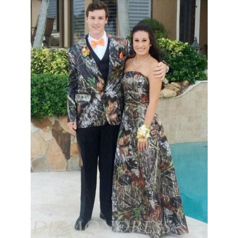 Tuxedo Vert Armée avec Motif Camouflage - Olive Bicolore — Costumes et vestons pour hommes