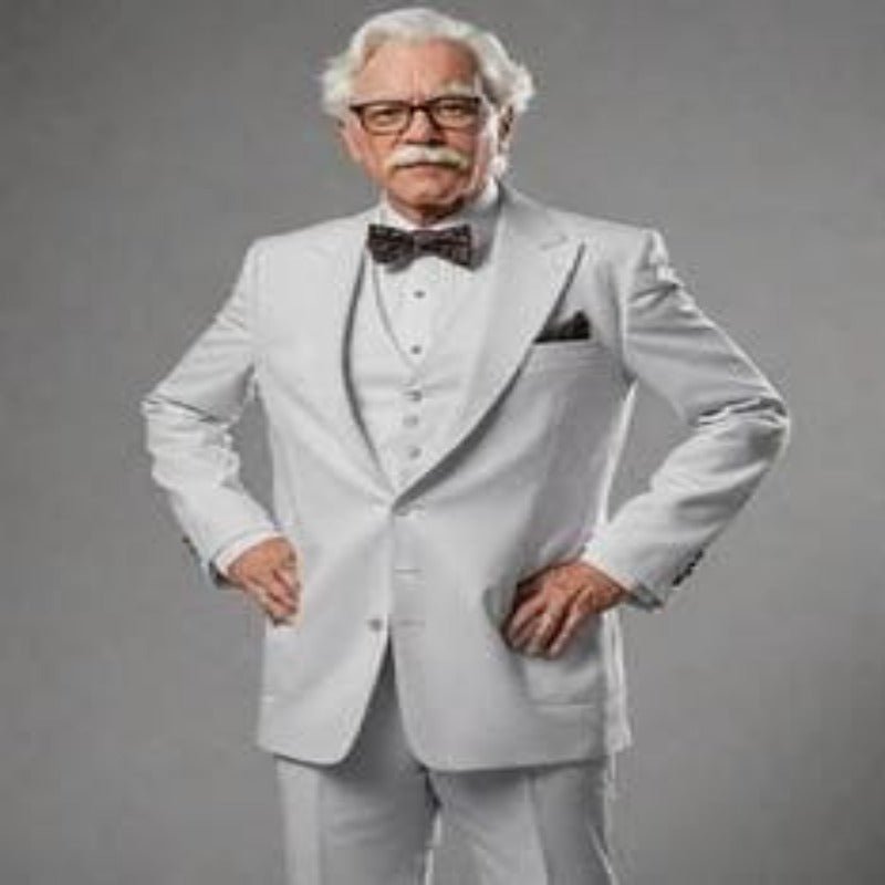 Hommes Colonel Sanders Blanc Double Taille poitrine poitrine costume de poche — Costumes et vestons pour hommes