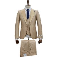 Giovanni Testi 1 Button Slim Fit 3 Piece Tuxedo Sand/Tan — Mens Suits & Blazers