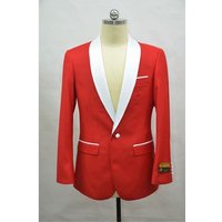 Blazer Tuxedo Rouge et Blanc pour Hommes