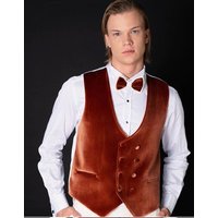 Tuxedo Prom Blanc et Orange - Costume de Marié