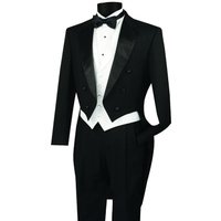 Tuxedo à queue classique 3 pièces pour hommes Alberto Nardoni en noir