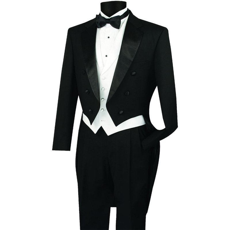 Tuxedo à queue classique 3 pièces pour hommes Alberto Nardoni en noir — Costumes et vestons pour hommes