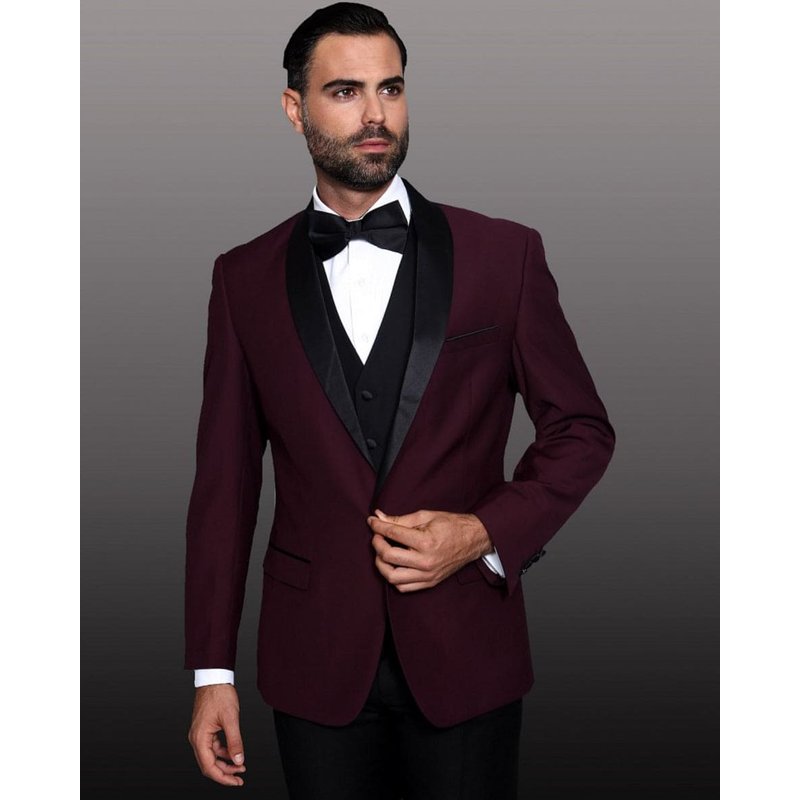 Veste de soirée en laine à revers châle à 1 bouton pour homme — Costumes et vestons pour hommes