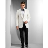 AlbertoNardoniStore Men's Shawl Lapel Dinner Jacket in Ivory