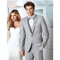 Tuxedo homme léger gris avec revers en satin Alberto Nardoni